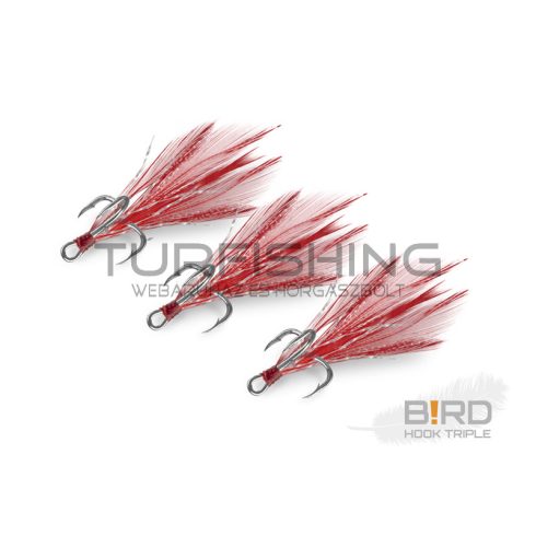 Delphin B!RD Hook TRIPLE / 3db piros tollak #6