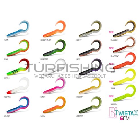 Gumihal Delphin TwistaX Eeltail UVs / 5db 6cm/CANDY