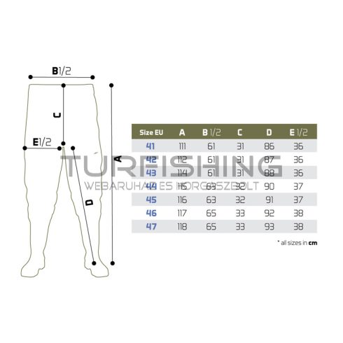 Delphin HRON Pants Derékig érő gázlónadrág méret 45