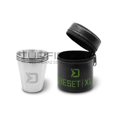 Delphin RESET XL 4v1 Rozsdamentes acél pálinkáspohár készlet 4x70ml