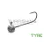 Grub-tartóval ellátott Delphin TYRE jigfej / 5 db 7,5g-2/0