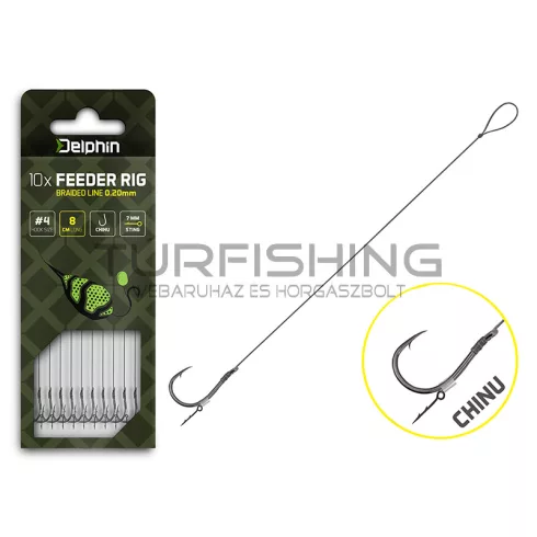 Delphin Braided Sting Feeder Rig / 10db 12cm/0,20mm/Chinu #6
