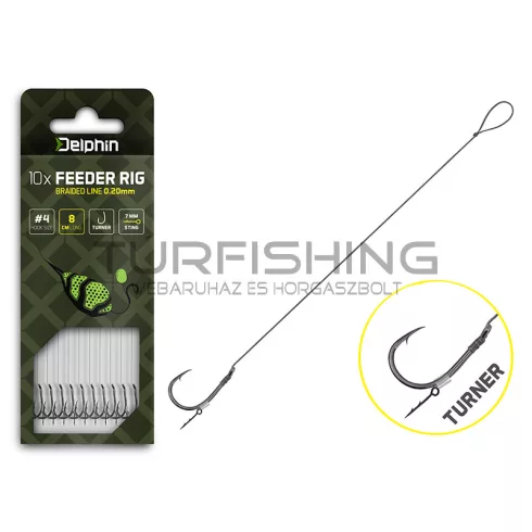 Delphin Braided Sting Feeder Rig / 10db 12cm/0,14mm/Turner #8