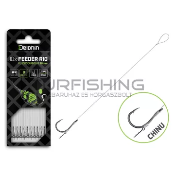 Delphin Fluoro Sting Feeder Rig / 10db 12cm/0,30mm/Chinu #4