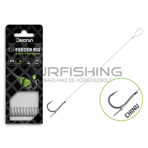 Delphin Fluoro Sting Feeder Rig / 10db 12cm/0,26mm/Chinu #6