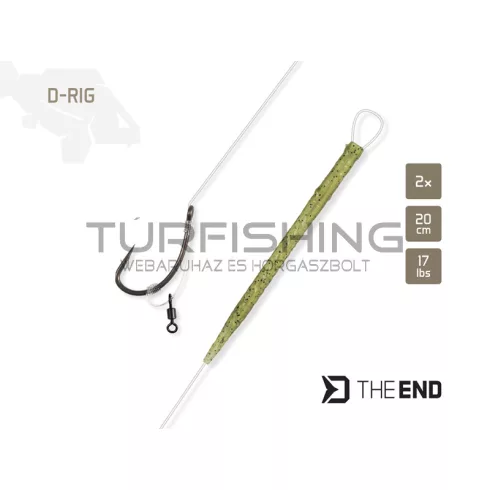 Delphin THE END D-Rig kötött horog / 2db 20 cm / 17lbs / #6