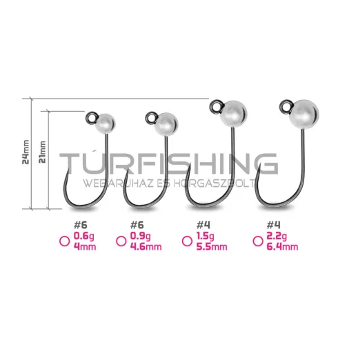 Delphin T-AREA BL Tungsten jig / 5 db ezüst/4mm/0,6g/#6