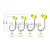 Delphin T-AREA BL Tungsten jig / 5 db fluo sárga/4mm/0,6g/#6