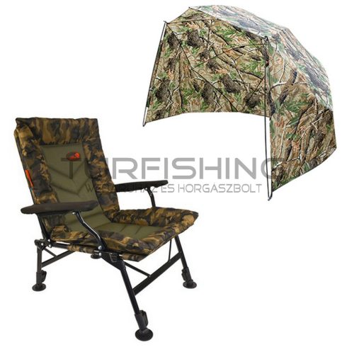 CARP EXPERT COMFORT CAMO SZÉK 250 CM ESERNYŐS FÉLSÁTORRAL
