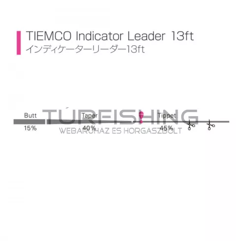 Tiemco TIEMCO VÉKONYODÓ ELŐKE INDICATOR TAPERED LEADER 13ft 6X