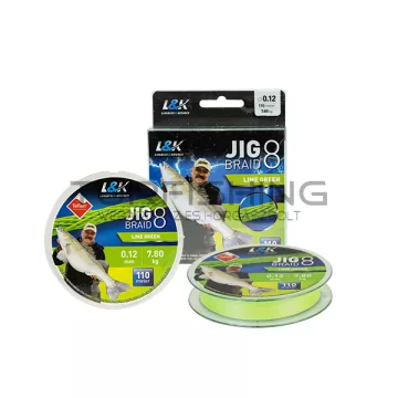 ZSINÓR L&K JIG BRAID 0,15MM 9.1 KG 110M LIME GREEN