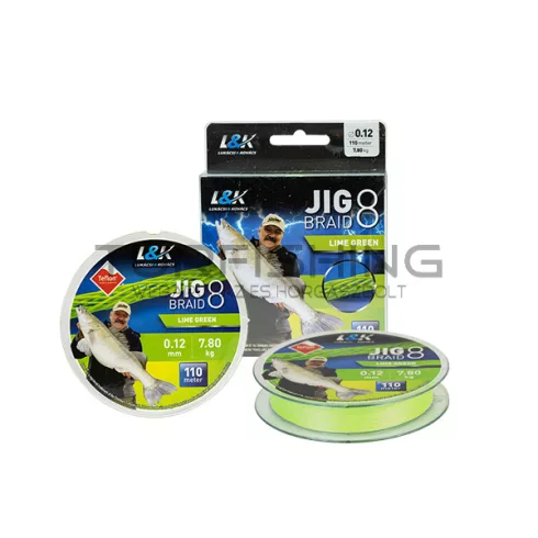 ZSINÓR L&K JIG BRAID 0,15MM 9.1 KG 110M LIME GREEN