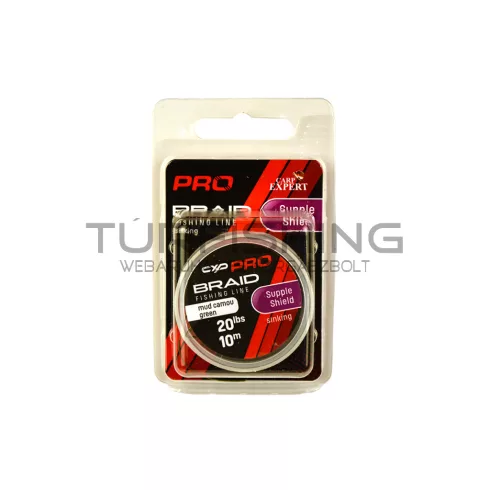 CARP EXPERT PRO SUPPLE SHIELD FONOTT BEVONATOS SÜLLYEDŐ ELŐKEZSINÓR 20LBS  CAMOU GREEN 10M