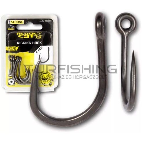 Horog - Black Cat Rigging Hook Dg Dg Coating 4/0# 6pcs harcsás horog