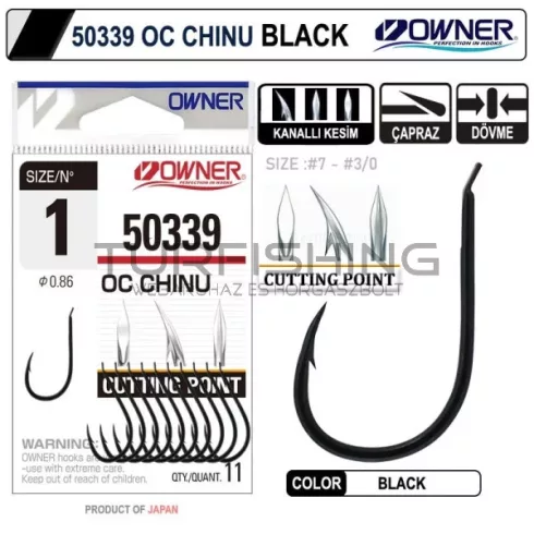 OWNER 50339 CUT CHINU BLACK #3/0