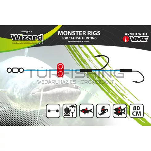 WIZARD MONSTER SURFACE LIVEBAIT DOUBLE MONO RIG 7/0+9/0 ROUND
