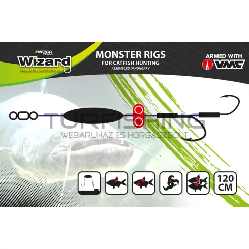 WIZARD MONSTER UPOSE PRO MONO BOTTOM RIG 30G 9/0+11/0 ROUND
