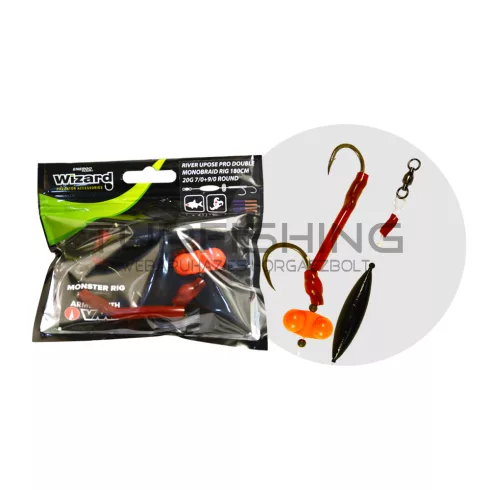 WIZARD MONSTER RIVER UPOSE PRO DOUBLE MONOBRAID RIG 30G 9/0+11/0 ROUND