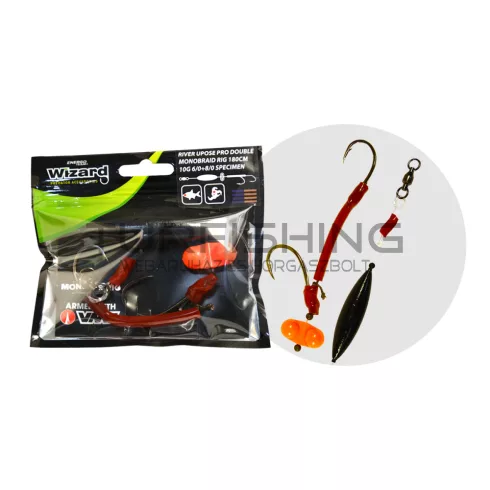 WIZARD MONSTER RIVER UPOSE PRO DOUBLE MONOBRAID RIG 30G 7/0+9/0 CLASSIC
