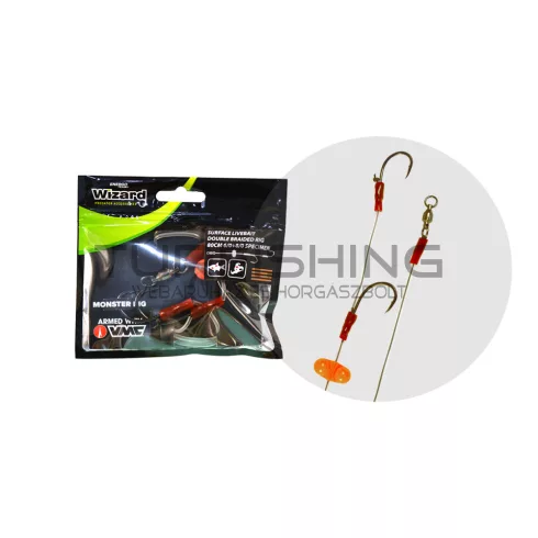 WIZARD MONSTER SURFACE LIVEBAIT DOUBLE BRAIDED RIG 6/0+8/0 SPECIMEN