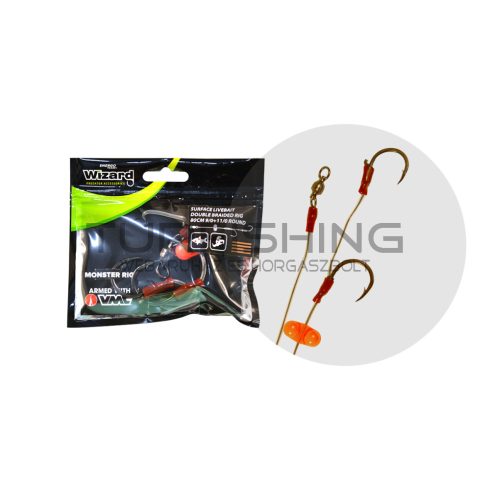 WIZARD MONSTER SURFACE LIVEBAIT DOUBLE BRAIDED RIG 7/0+9/0 ROUND