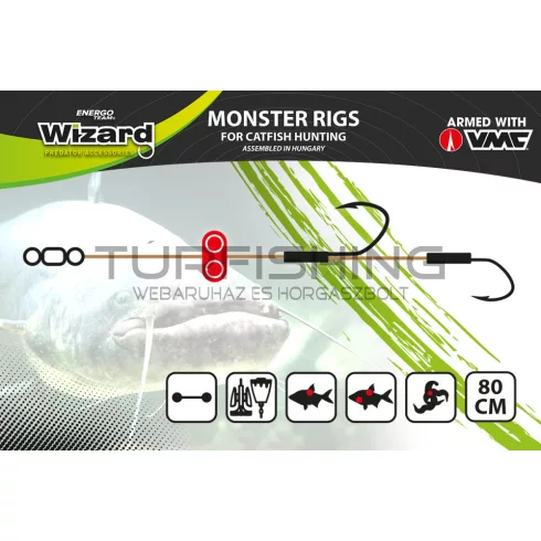 WIZARD MONSTER SURFACE LIVEBAIT DOUBLE BRAIDED RIG 7/0+9/0 ROUND
