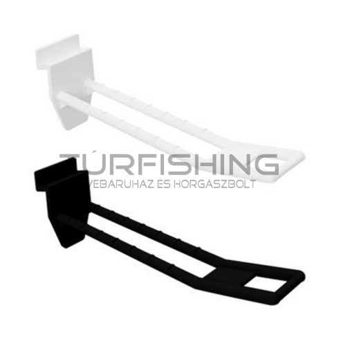 DISPLAY HOOK - SLATWALL DOUBLE PRONG BLACK PLASTIC -140MM