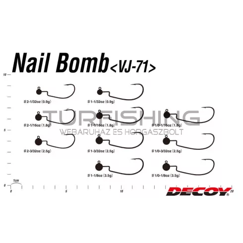 Decoy JIG FEJ OFFSET DECOY VJ-71 NAIL BOMB #2 0.9gr