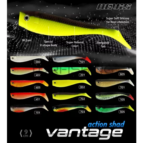 NEVIS Action Shad Gumihal 9cm 4/cs AKCIÓ -40%
