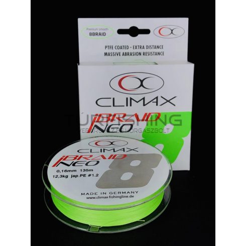 Climax CLIMAX iBRAID NEO X8 FLUO CHARTREUSE 135m 0.16mm 12.3kg