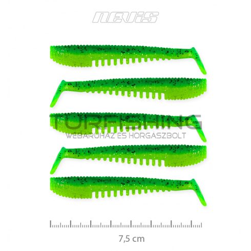 NEVIS Impulse Shad 7.5cm 5db/cs Zöld Flitter