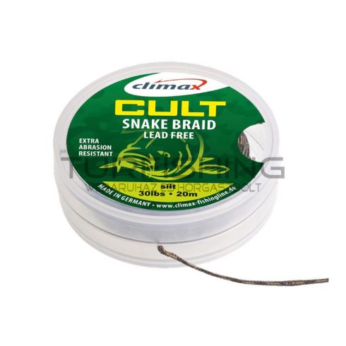 Climax CLIMAX CULT CARP SNAKE BRAID LEAD FREE LEADER 10m 30lb Weed Green