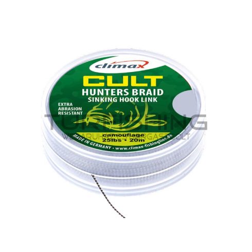 Climax CLIMAX CULT CARP HUNTERSBRAID SINKING HOOKLINK 20m 25lb Weed Green