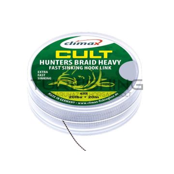   Climax CLIMAX CULT CARP HUNTERSBRAID HEAVY SINKING HOOKLINK 20m 20lb Dark Silt