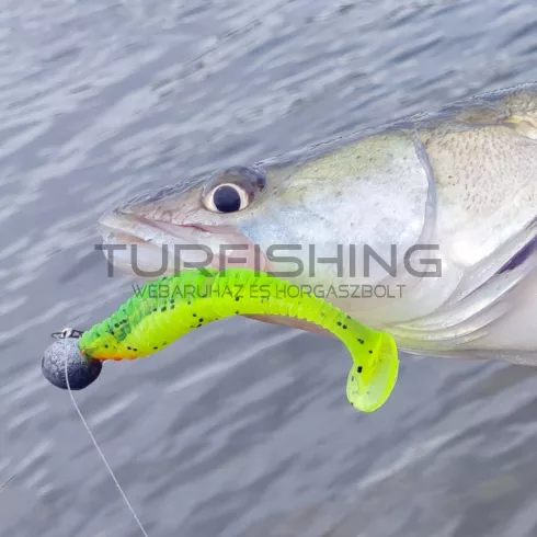 REIVA Zander Power Shad 10cm 4db/cs (Fluo Zöld Flitter II.)