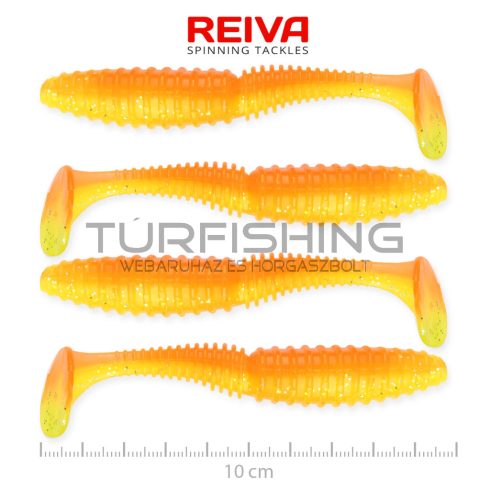 REIVA Zander Power Shad 10cm 4db/cs (Shiny Orange)