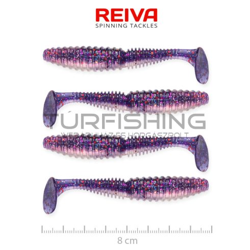 REIVA Zander Power Shad 8cm 4db/cs (Purple Pearl)