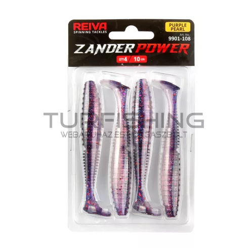 REIVA Zander Power Shad 8cm 4db/cs (Purple Pearl)