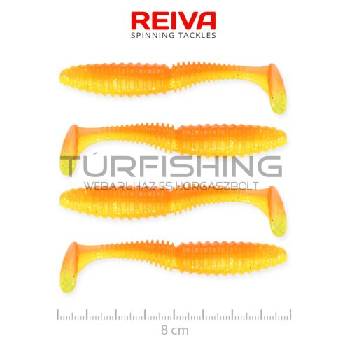 REIVA Zander Power Shad 8cm 4db/cs (Shiny Orange)