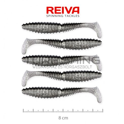 REIVA Zander Power Shad 8cm 5db/cs (Ezüst Flitter)