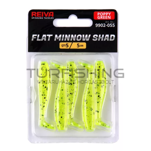 REIVA Flat Minnow Shad 5cm 5db/cs (Poppy Green)