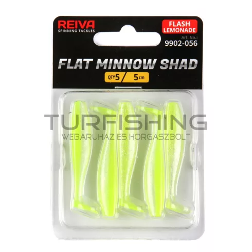REIVA Flat Minnow Shad 5cm 5db/cs (Flash Lemonade)