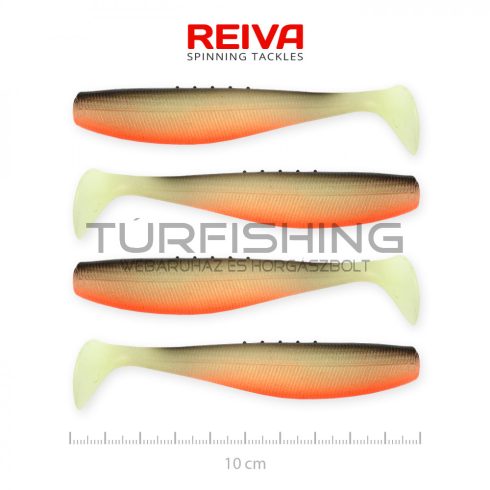 REIVA Flat Minnow shad 10cm 4db/cs (Fekete-Fehér-Narancs)