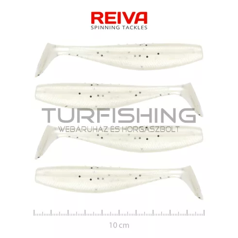 REIVA Flat Minnow Shad 10cm 4db/cs (Pearl Dot)