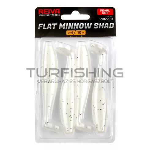 REIVA Flat Minnow Shad 10cm 4db/cs (Pearl Dot)