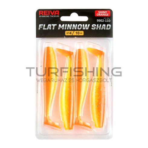REIVA Flat Minnow Shad 10cm 4db/cs (Shiny Orange)