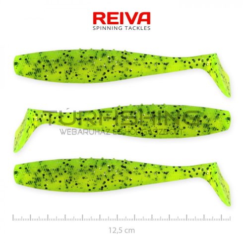REIVA Flat Minnow shad 12,5cm 3db/cs (Zöld Flitter)