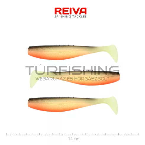 REIVA Flat Minnow shad 14cm 3db/cs (UV Roach)