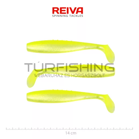 REIVA Flat Minnow shad 14cm 3db/cs (Flash Lemonade)