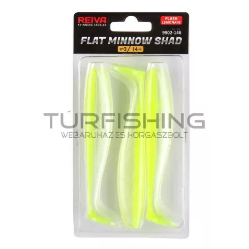 REIVA Flat Minnow shad 14cm 3db/cs (Flash Lemonade)